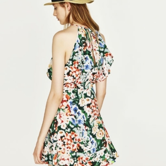 Zara floral mini Spring easter Lightweight Multicolor sundress Size Large - Picture 2 of 11